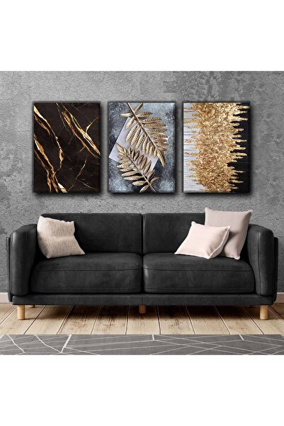 Harika bir ev ΑΦΑΙΡΕΤΙΚΗ ΖΩΓΡΑΦΙΚΗ ΜΕ ΦΥΛΛΑ ΧΡΥΣΟΥ |   ΤΡΙΠΛΟ ΚΑΘΕΤΟ ΠΙΝΑΚΟ Ζ...