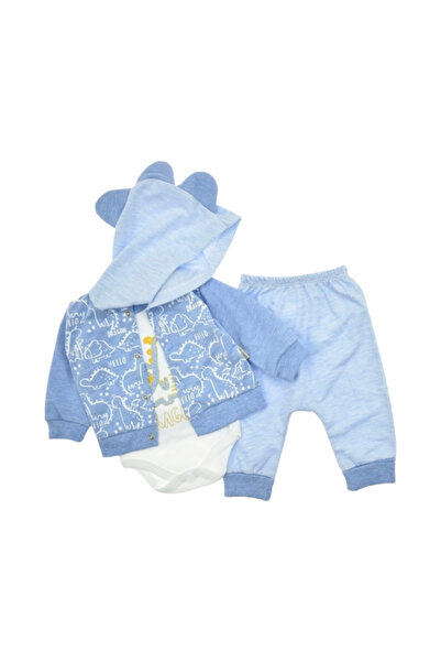 baybim Erkek Bebek 3 lü kapüşonlu Set