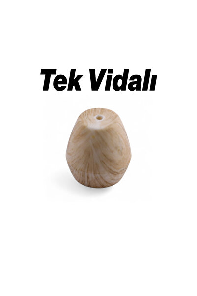 NZB Mobilya Mutfak Dolap Dolabı Çekmece Kulpu Kulbu Plastik Tek Vidalı Kulp Düğme Açık Ceviz Renk