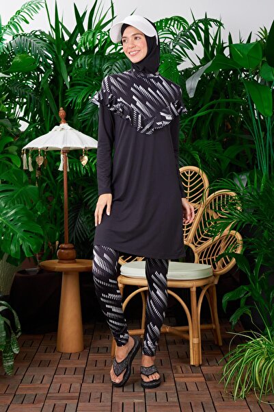 Moodbasic ملابس سباحة منقوشة هندسية