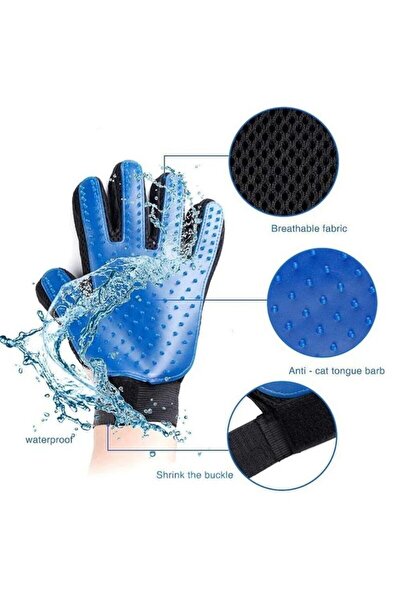 JollyMag Rukavice na rozčesávání a čištění zvířecí srsti, Nastavitelné, Měkké štětiny, Silikon