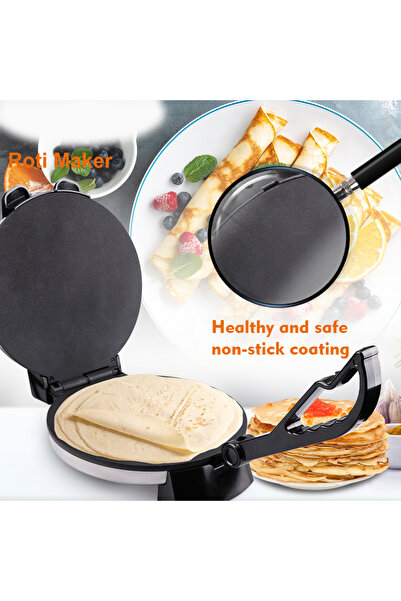 Generic Electric Roti Maker 10 Inch Non-Stick Plate – Chapati, Tortilla & Crepe Maker 1800W