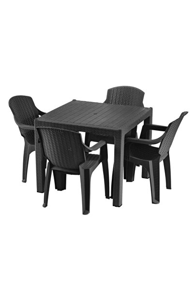 DacEnergy Set masa , fabricat din polipropilena, cu model impletitura de rata...