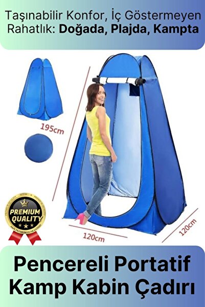 Svein Otomatik Pencereli Fermuarlı Giyinme Prova Duş Wc Tuvalet İç Göstermeyen Portatif Kamp Kabin Çadırı
