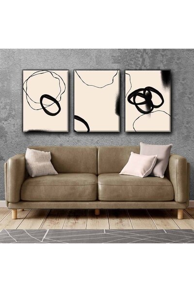 Harikabirev TABLO BOHEM MODERN NEGRU-BEJ | TABLO PE Pânză FĂRĂ CADRU 3L VEZI ...