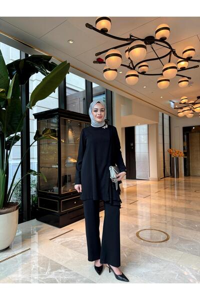 Moodbasic DANTELLİ ŞİFON FIRFIRLI KREP TAKIM