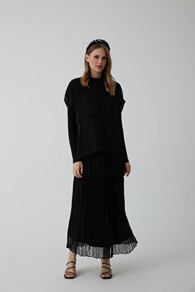 Moodbasic BLUZĂ DUBLĂ DIN ȘIFON CU STRATURI