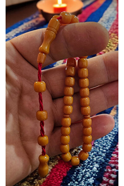 MERCAN-I ALA سبحة كهرمانية مطاطية بطول الكاحل، بتصميم عثماني مميز