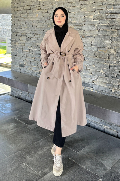 Ovn. Rüzgarlıklı Trençkot - Vizon