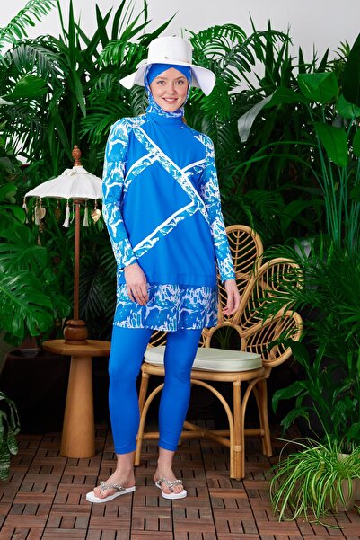 Moodbasic DESENLİ ŞİFON TESETTÜR MAYO