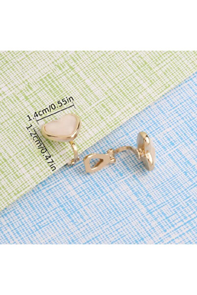 TChic Ecru Heart Shaped Clip-On Earrings