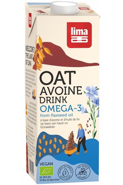 JollyMag Organic oat vegetable drink with Omega 3 1L, Lima