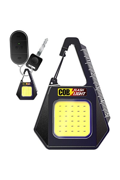 Flippy Keychain Flashlight, Waterproof, USB-C Charging, COB, 8 x 5.3 cm, 500 mAh, 5W, Black Yellow