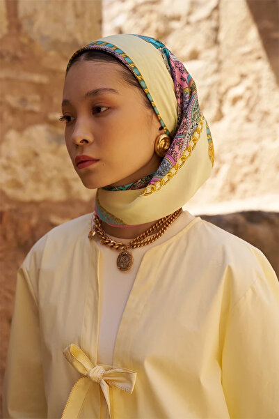 ED Scarf Glaze Chain Desen Eşarp - Pembe