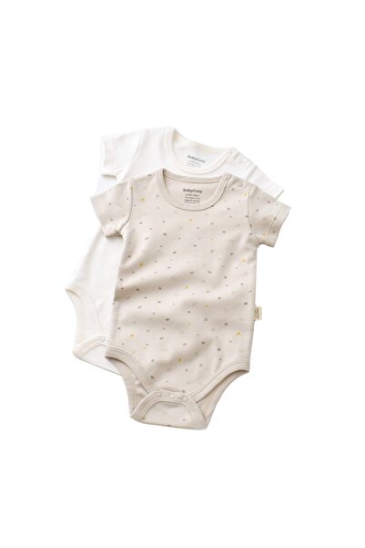 JollyMag Set 2 body-uri bebe unisex -100% bumbac - Crem cu buline, BabyCosy (...