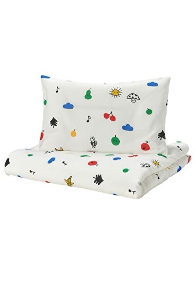 IKEA Grönfınk Baby Bedding Set, Multicolored 110X125/35X55