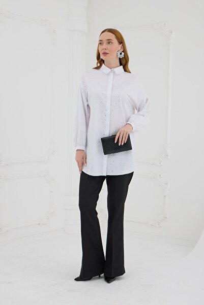 Moodbasic KESME TAŞLI PAMUKLU GÖMLEK