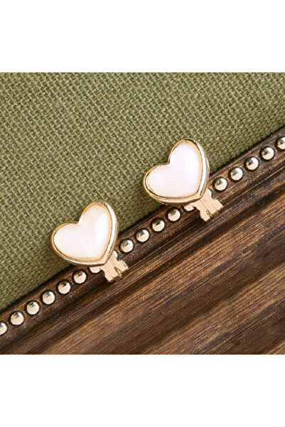 TChic Ecru Heart Shaped Clip-On Earrings