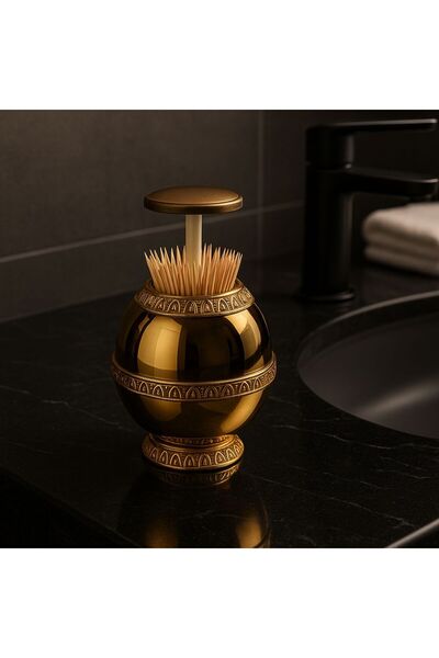 ALMASA Gold toothpick holder box