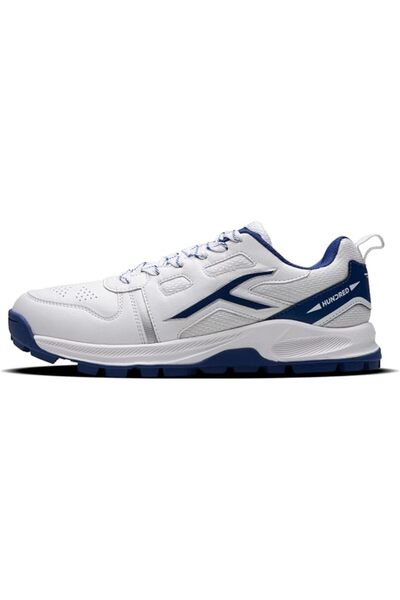 Hundred HyperTurf Cricket Shoes White/Navy 6 UK | TerraSpike Rubber Studs Unisex