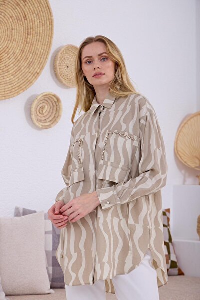 Moodbasic TAŞ İŞLEMELİ GÖMLEK