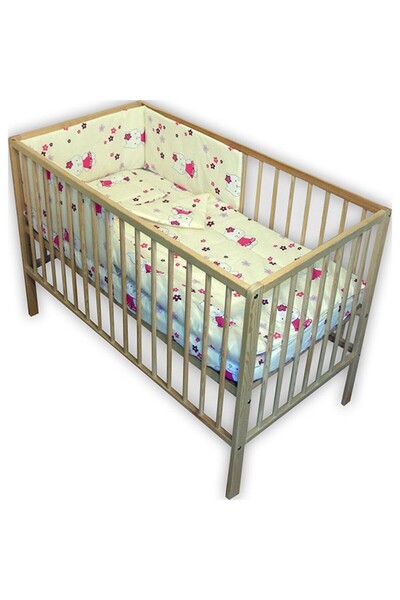 JollyMag Hubners Kitty Floricele 4-piece crib bedding set cream