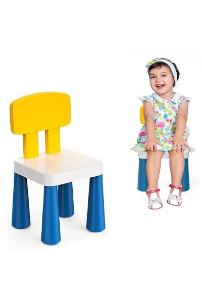 indiggo Scaun de plastic pentru copii Indiggo®, colorat și ergonomic, albastru