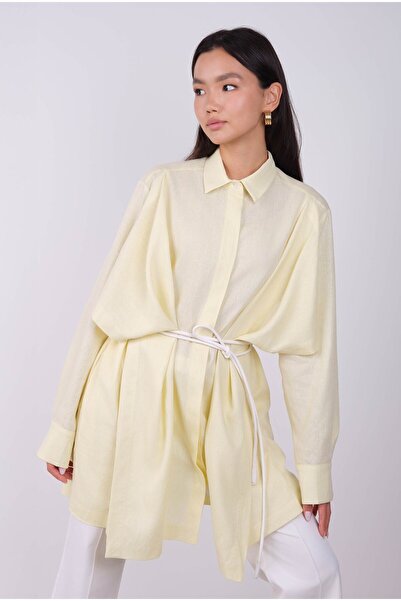 HEQA Сорочка з широким кроєм, м'яка жовта