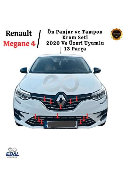 EBAL OTO AKSESUAR Renault Megane 4 Ön Panjur ve Tampon Krom Seti 13 Parça (20...