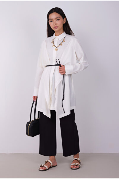 HEQA Сорочка з широкими вставками, екрю