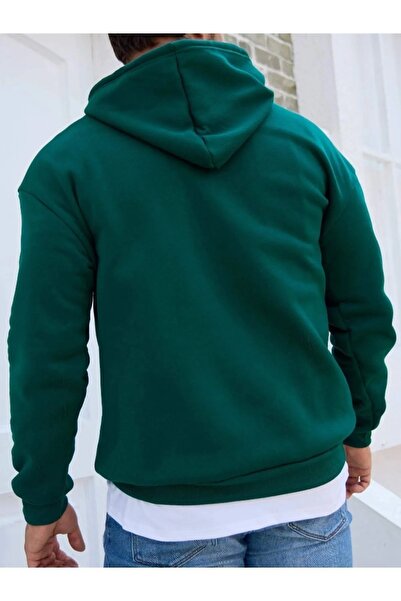 NO 601 Ανδρικό φούτερ με κουκούλα με στάμπα Green Believe