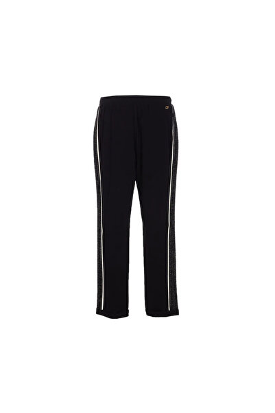 Liu Jo Women's Straight Leg Black Pants with Bright Stripe Detail on the Sides Tf5294Ts423-09Z49