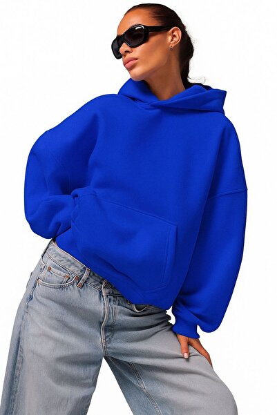 DM DOLCE MORE سترة رياضية بقلنسوة للجنسين مصنوعة من القطن الممشط بثلاث خيوط