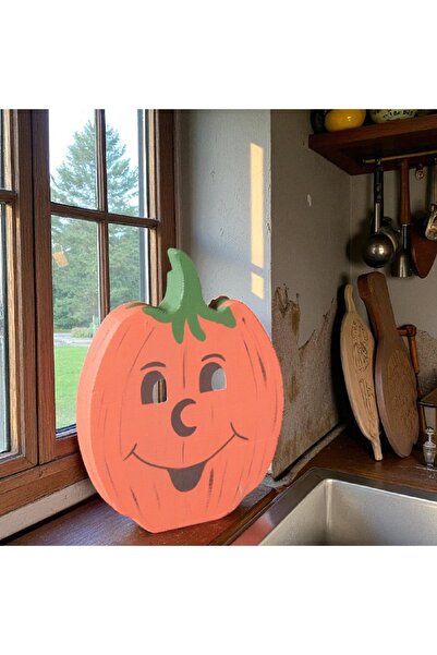 Decoratiuni Vintage Casa Retro Decoratiune Dovleac din lemn de brad, pictata ...