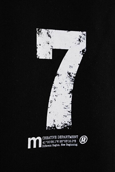 Machinist Men's Oversize Printed Long Sleeve Black Sweatshirt