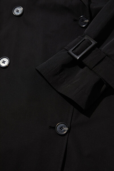 W Collection SİYAH UZUN TRENÇKOT