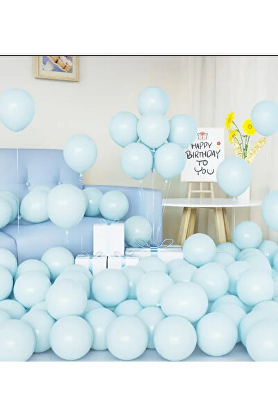 Çemrek Süs Parti Makaron Baby BLue Açık Mavi Balon Seti 20 li