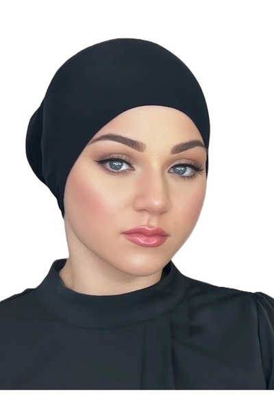 Perfectory Tube Caps Under Scarf Head Wraps Lightweight and Comfortable- Black