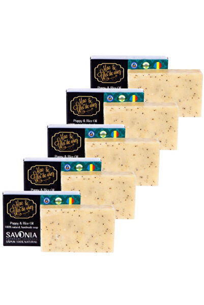 Savonia Set 5 buc - Sapun Mac si Ulei de Orez,