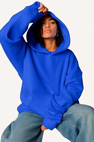 DM DOLCE MORE سترة رياضية بقلنسوة للجنسين مصنوعة من القطن الممشط بثلاث خيوط