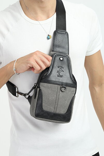 en deri Canvas Multi-Compartment Casual Crossbody Shoulder Bag