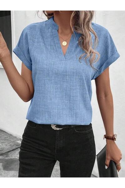 gl00my Women's Short Sleeve Judge Collar Sofia Blouse