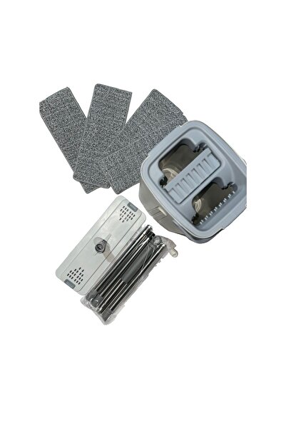 Flippy Set de curățare, Flippy, Mop și Găleată, Capacitate 5,7 l, 4 Rezerve din Microfibră, Utilizare Umed/Uscat, Albastru/Alb