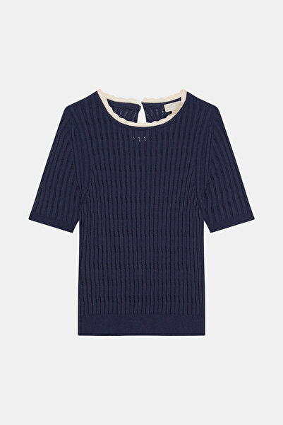 W Collection Navy Blue Short Sleeve Knitwear