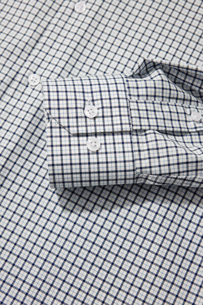 W Collection White Long Sleeve Plaid Shirt