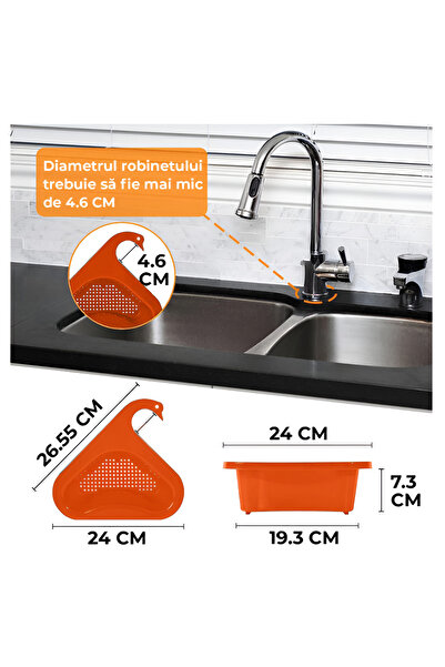 NEO Neo™ Sink Drain Basket, Swan Shape, Tap Attachment, Orange