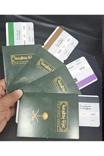 co arma 4 Saudi National Day giveaways in the form of passports and boarding ...