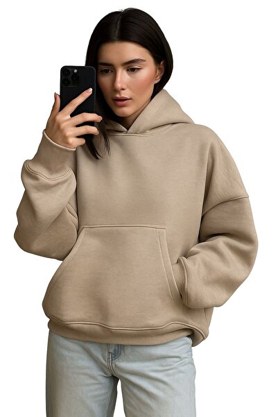 DM DOLCE MORE سترة رياضية بقلنسوة للجنسين مصنوعة من القطن الممشط بثلاث خيوط