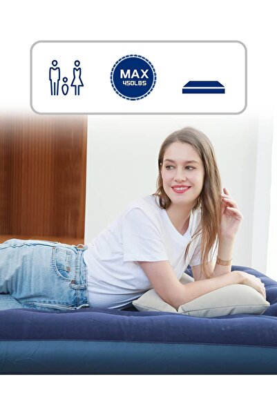 Generic Luxury Single Inflatable Single Air bed – Inflatable Camping Mattress with Repair Patch