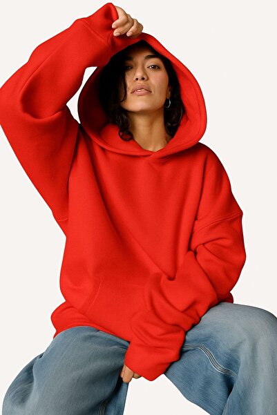 DM DOLCE MORE سترة رياضية بقلنسوة للجنسين مصنوعة من القطن الممشط بثلاث خيوط